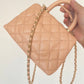ChanelMini Flap Bag Top Handle Light Brown For Women 7.5in/19cm