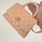 ChanelMini Flap Bag Top Handle Light Brown For Women 7.5in/19cm