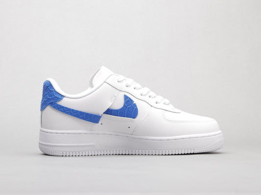 BL - AF1 White red blue snake pattern