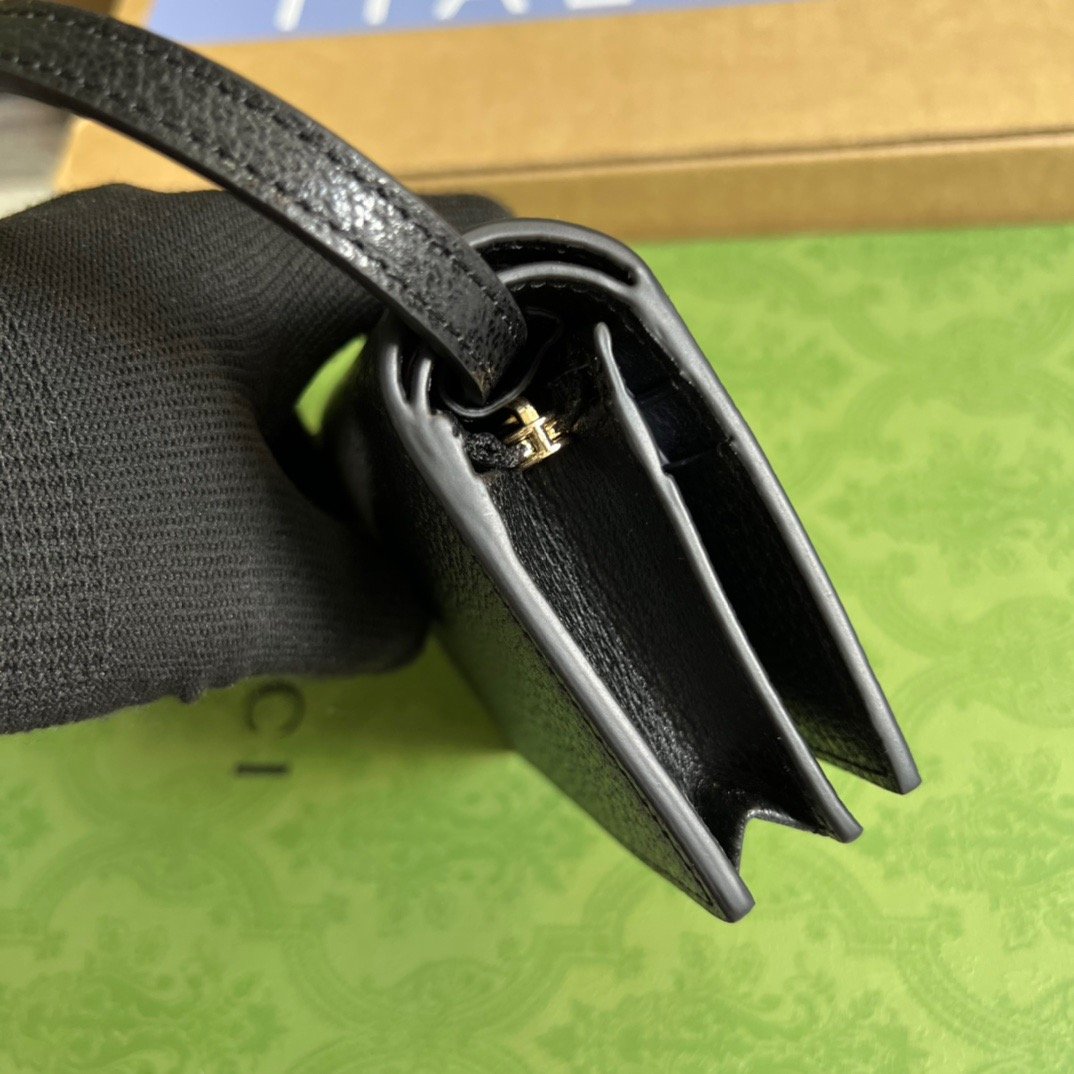 gg x Adidas Card Case With Horsebit Black For Women, Women&#8217;s Bags 4.2in/11cm gg