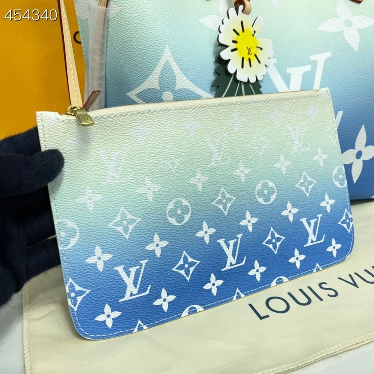 LV Neverfull MM Tote Bag Monogram Giant Canvas Blue For Women,  Shoulder Bags 12.2in/31cm LV M45678