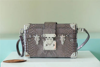 LV Petite Malle High Shiny Alligator By Nicolas Ghesquiere Silver For Women,  Shoulder And Crossbody Bags 7.9in/20cm LV 