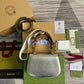 gg Bamboo 1947 Medium Top Handle Bag Silver For Women, Women&#8217;s Bags 10.2in/26cm gg
