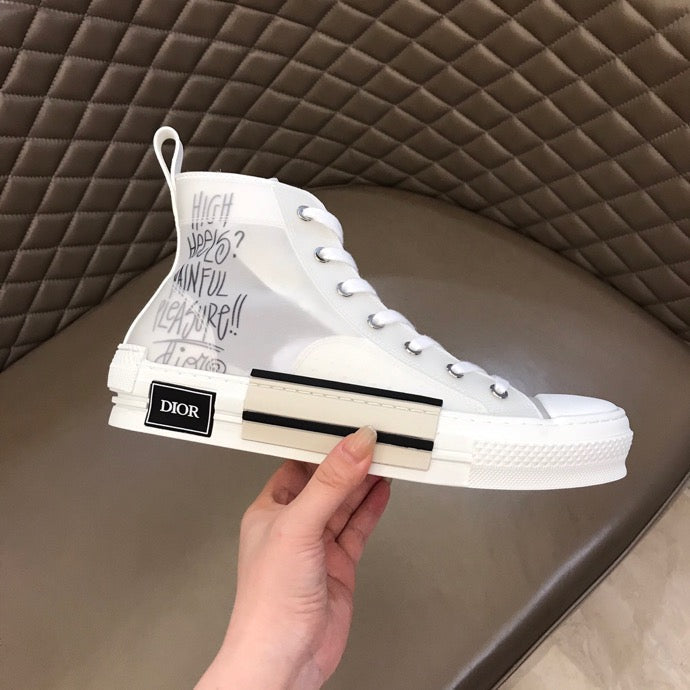 BL - DIR B23 White Canvas HIGH-TOP SNEAKER