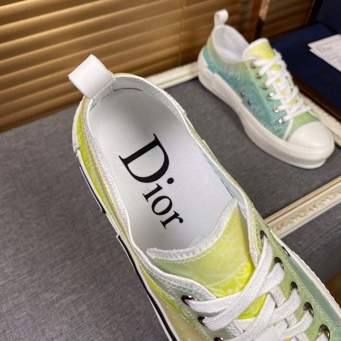 BL - DIR B23 White and Yellow LOW-TOP SNEAKER