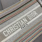 DI Small Book Tote Bag Canvas Stripes Embroidery For Women 23cm/9in CD