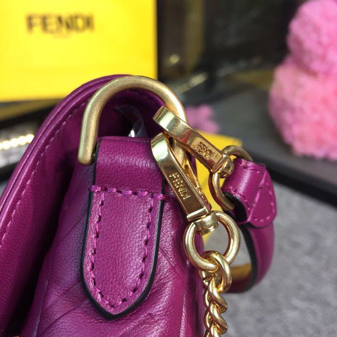 FI Baguette Nappa Purple For Women, Women’s Handbags, Shoulder And Crossbody Bags 7.4in/19cm FF 8BS017