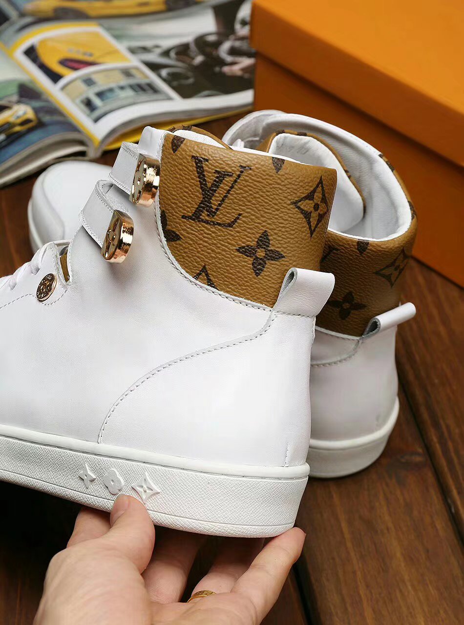BL - LUV HIgh Top White Brown Sneaker