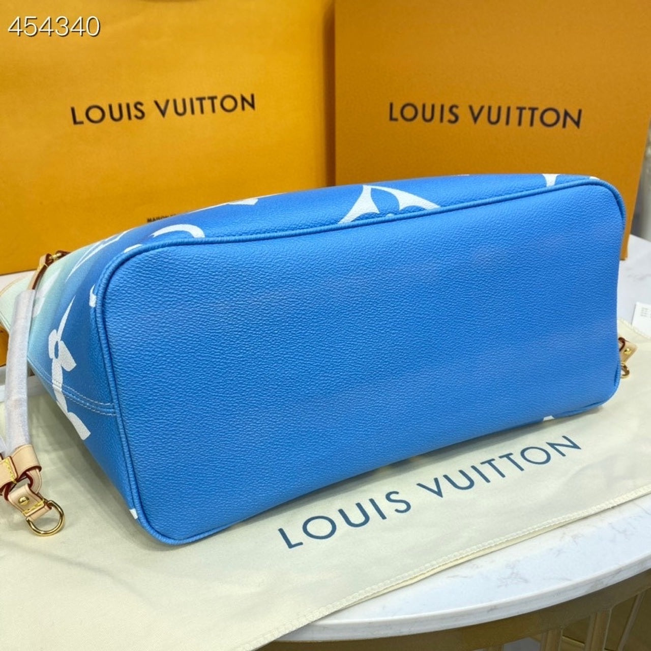 LV Neverfull MM Tote Bag Monogram Giant Canvas Blue For Women,  Shoulder Bags 12.2in/31cm LV M45678