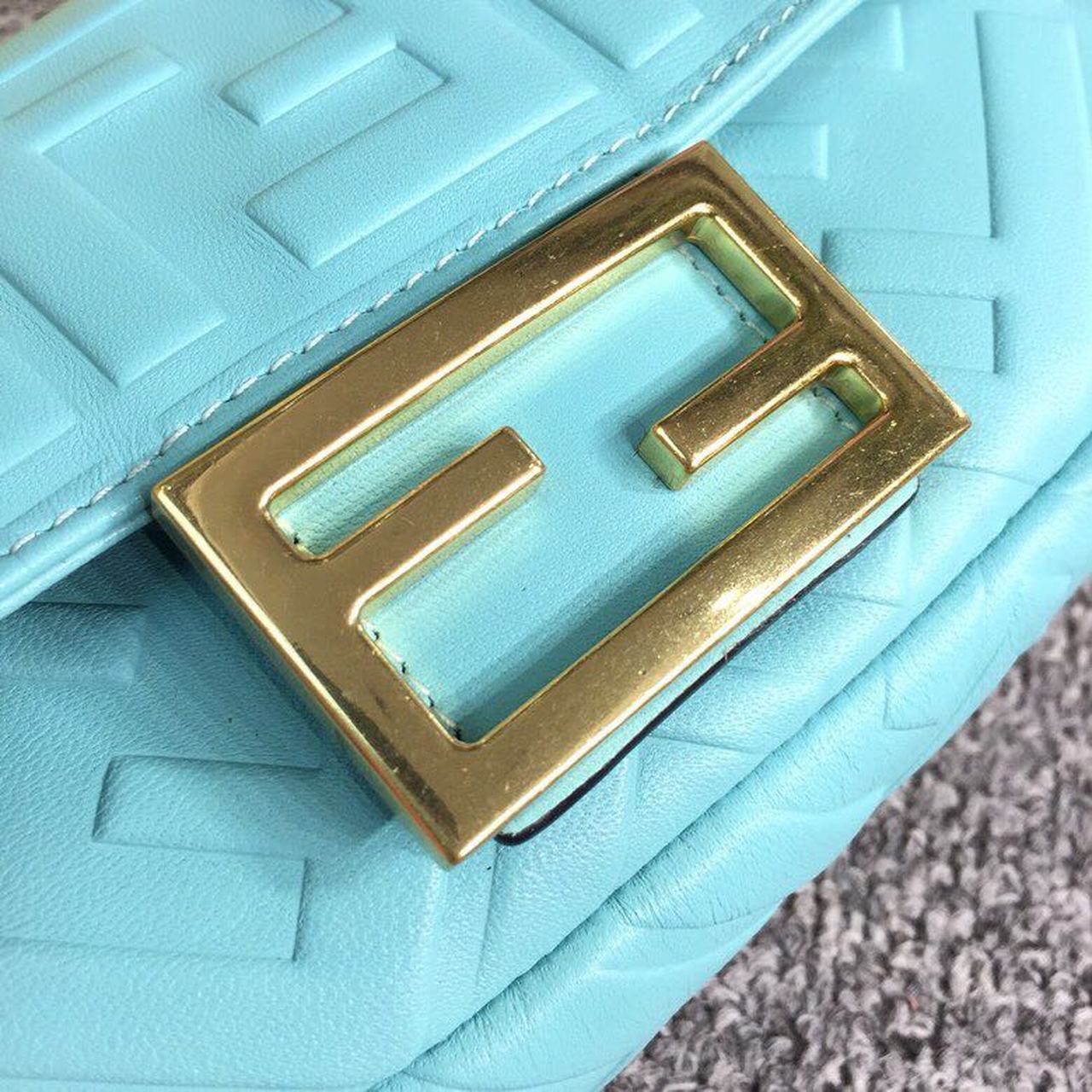 FI Baguette Nappa Light Blue For Women, Women’s Handbags, Shoulder And Crossbody Bags 7.4in/19cm FF 8BS017