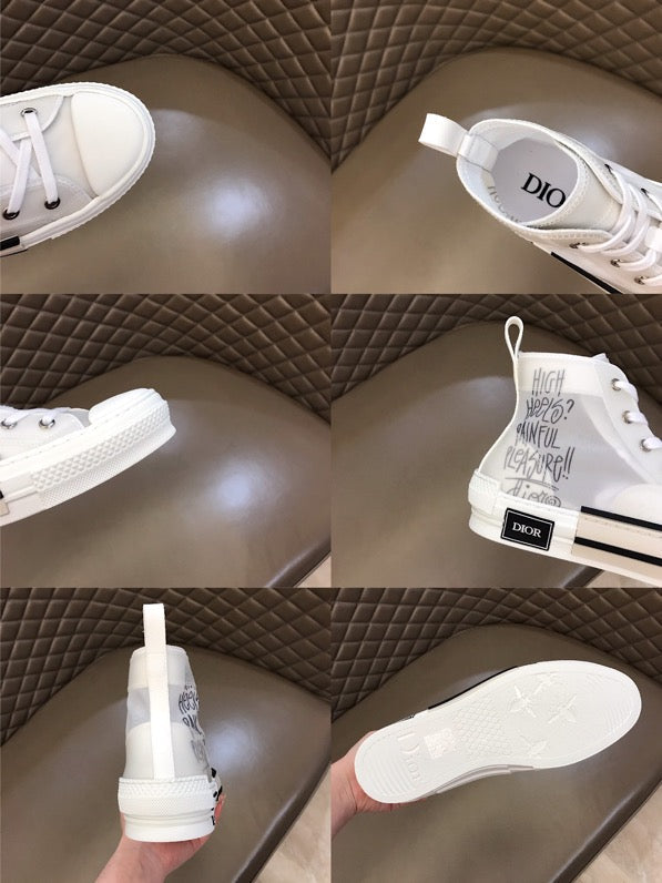 BL - DIR B23 White Canvas HIGH-TOP SNEAKER