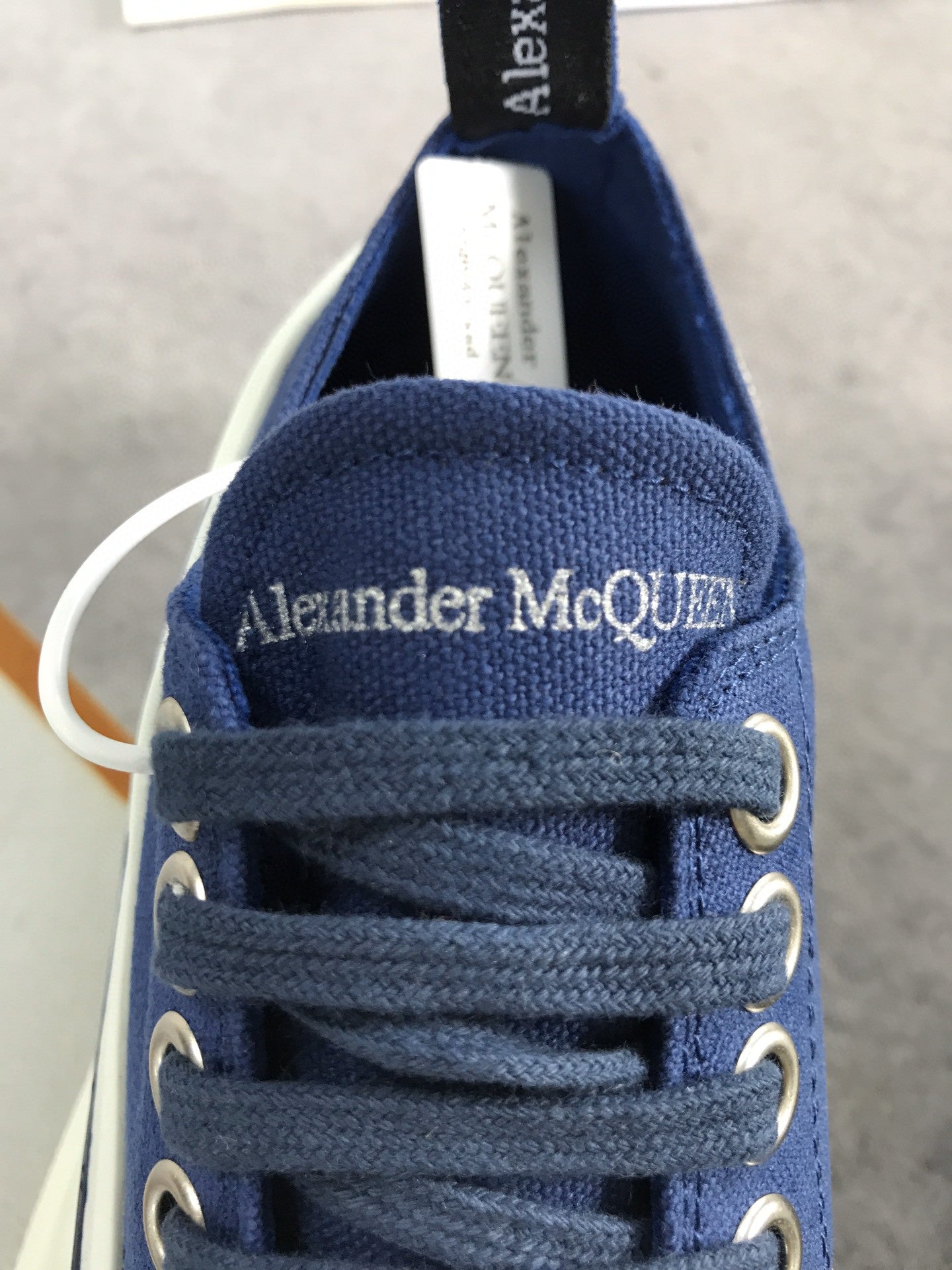 Alexander McQueen Tread Slick Lace Up Cotton Blue For Men