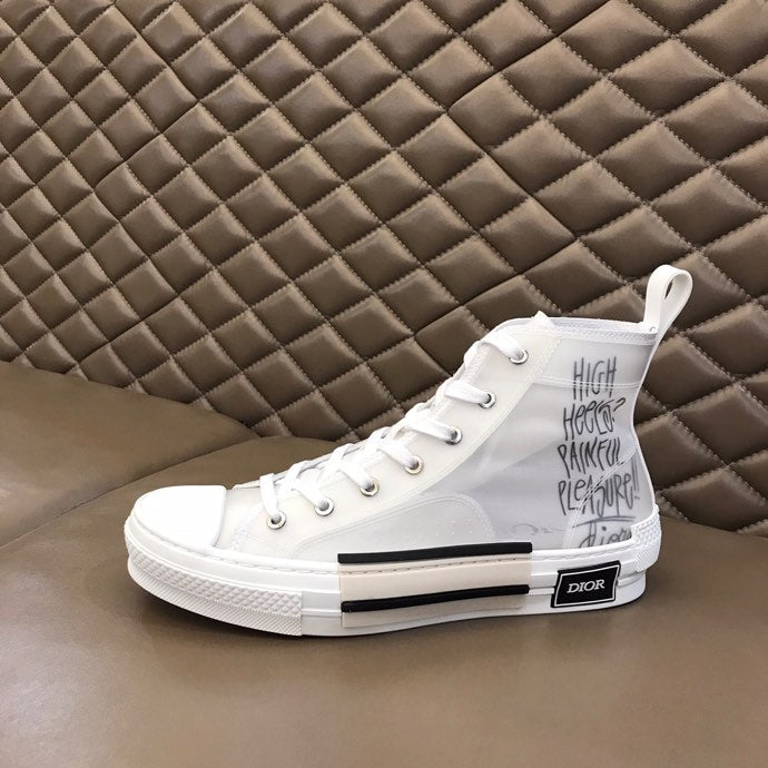 BL - DIR B23 White Canvas HIGH-TOP SNEAKER