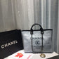 Chanel Deauville Tote Canvas Bag Light Grey For Women, Women’s Handbags, Shoulder Bags 15in/38cm A66941