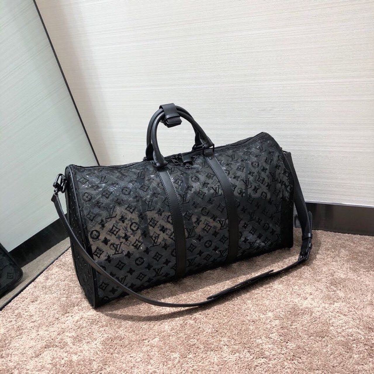 LV Keepall Bandouliere 50 Monogram Black By Virgil Abloh For Women, WoBags, Shoulder And Crossbody Bags 19.7in/50cm LV M53971