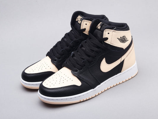 BL - AJ1 black pink toe women's shoes