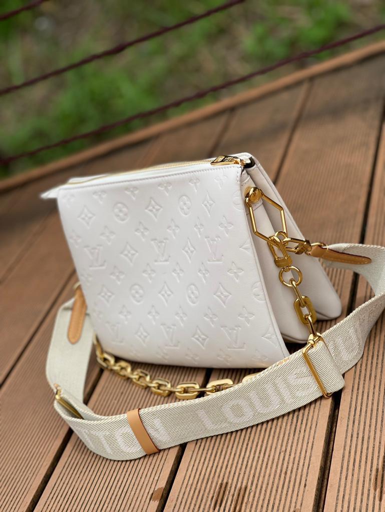 LV Coussin PM Monogram Embossed Puffy White For Women,  Shoulder And Crossbody Bags 10.2in/26cm LV M57793