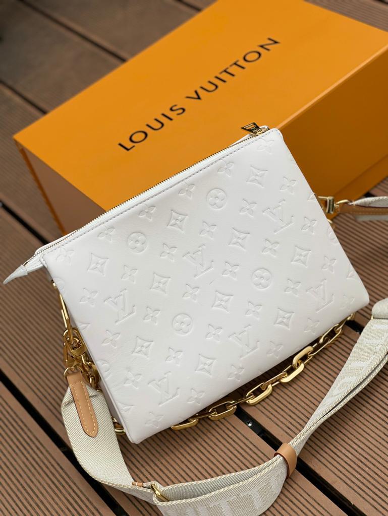 LV Coussin PM Monogram Embossed Puffy White For Women,  Shoulder And Crossbody Bags 10.2in/26cm LV M57793