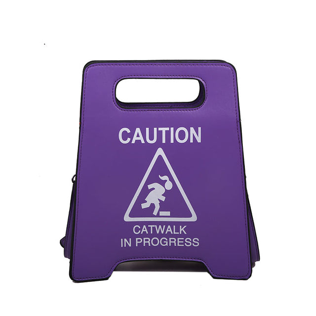 Crossbody Bag Creative Caution Letters Sign 2022
