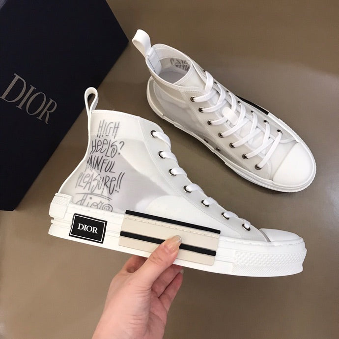 BL - DIR B23 White Canvas HIGH-TOP SNEAKER