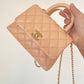ChanelMini Flap Bag Top Handle Light Brown For Women 7.5in/19cm