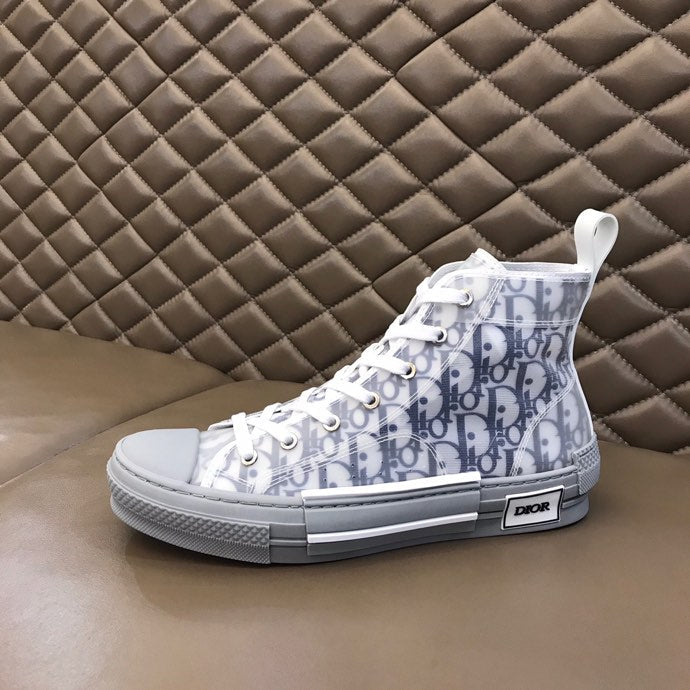 BL - DIR B23 White and Navy HIGH-TOP SNEAKER