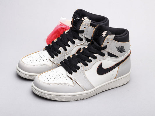 BL - AJ1 gray and white scratch shoes for women