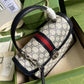 gg Ophidia Small Top Handle Bag Beige And Blue gg Supreme Canvas  For Women 10in/25cm 651055 96IWN 4076