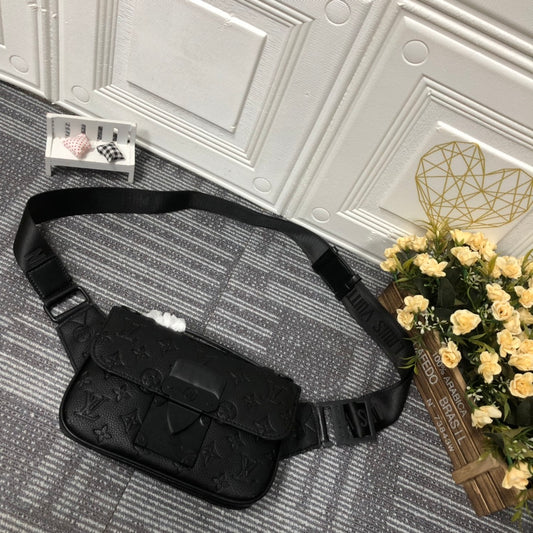 LV S Lock Sling Bag Black For Men, Bags 8.3in/21cm LV M58487