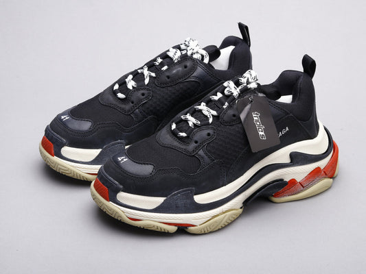 BL - Bla Triple S Black and Red Sneaker