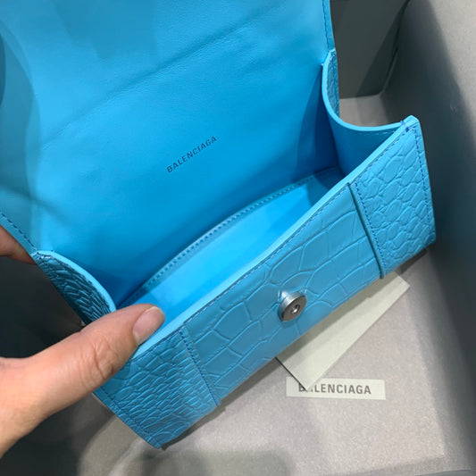 Balen Hourglass Small Handbag In Blue, For Women,  Bags 9in/23cm