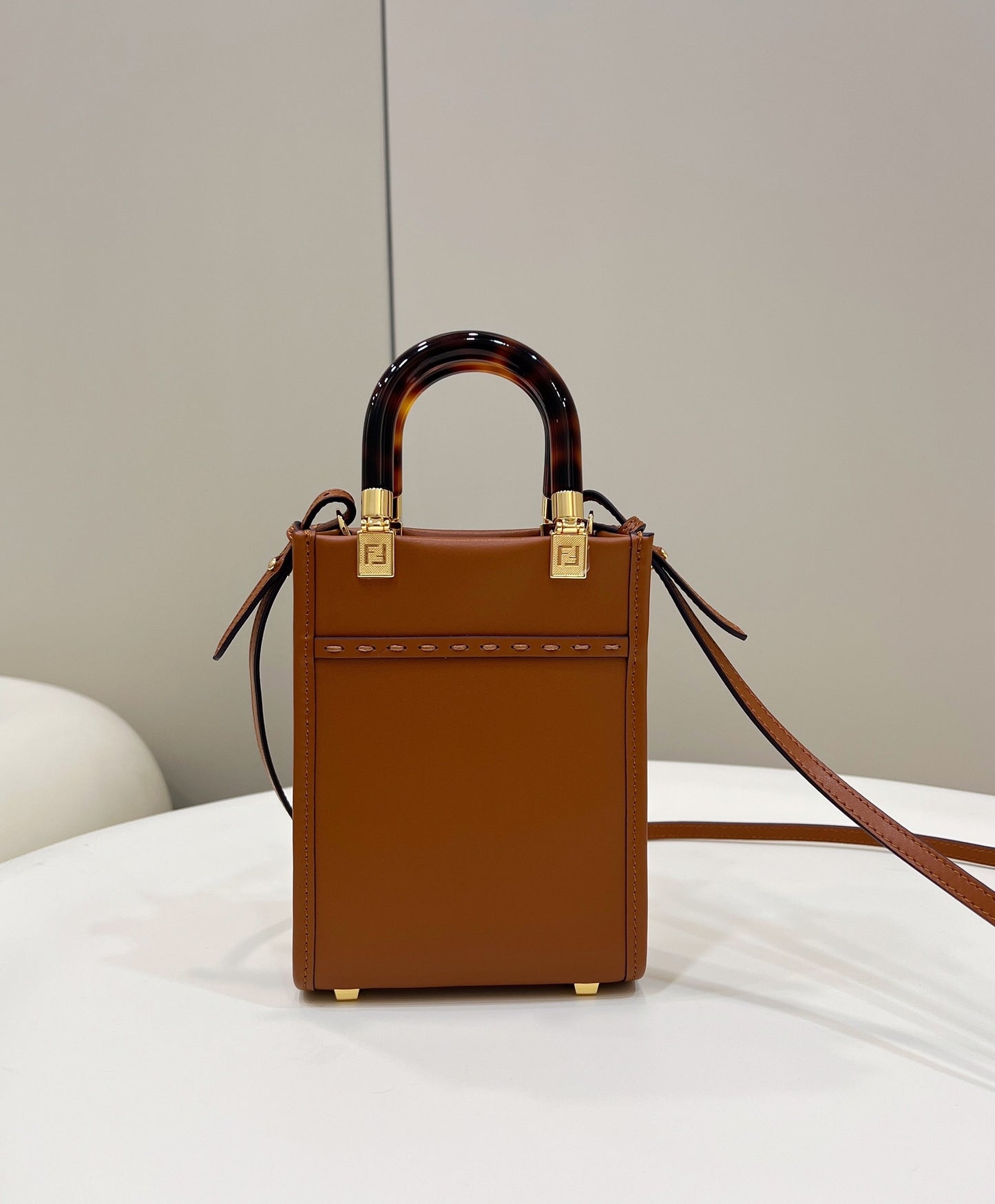 FI Sunshine Shopper Brown Mini Bag For Woman 13cm/5in