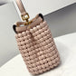 FI Peekaboo Mini Pale Pink Braided Bag For Woman 18cm/7in