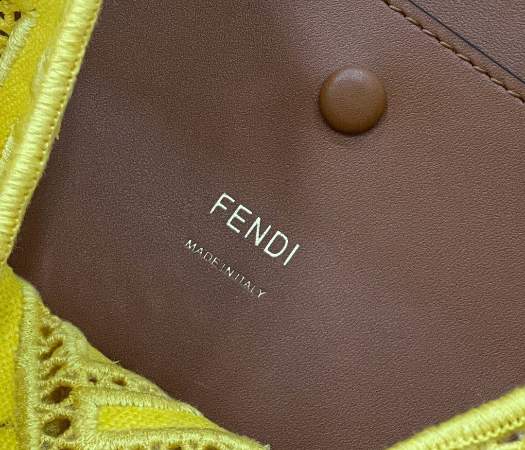 FI Baguette Yellow with Embroidery Medium Bag For Woman 28cm/11in