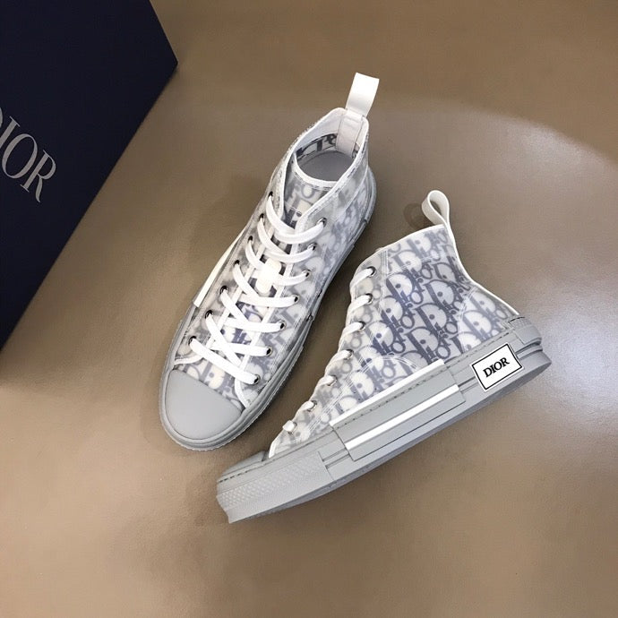 BL - DIR B23 White and Navy HIGH-TOP SNEAKER