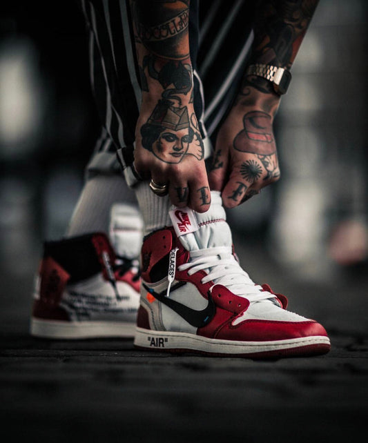 BL - OW x AJ1 White Red