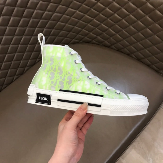 BL - DIR B23 White and Yellow HIGH-TOP SNEAKER